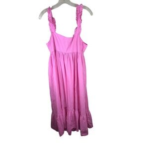Free People Extratropical Maxi Dress Pink Ruffle Strap Tiered Cotton S